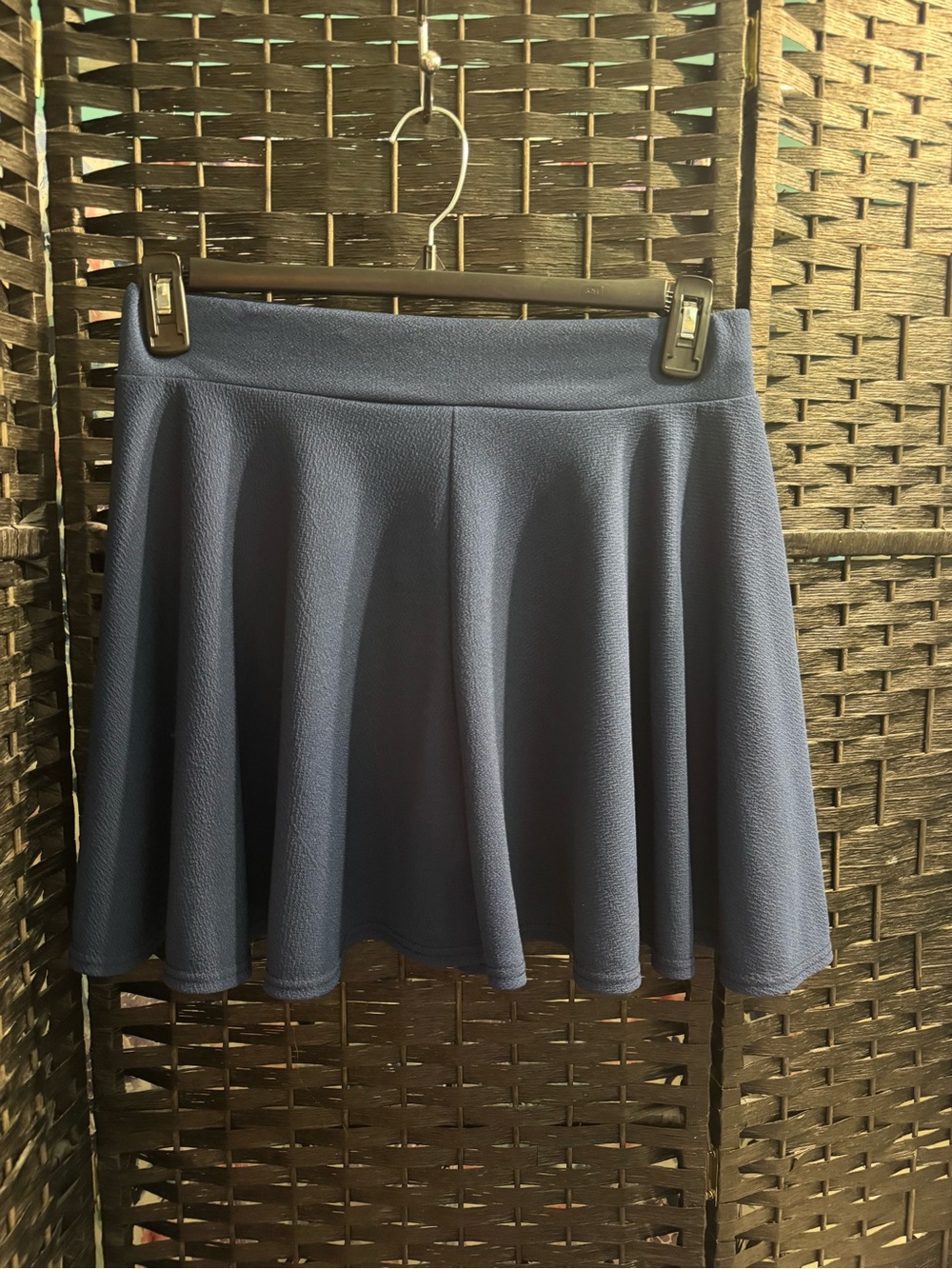 Women's Navy Circle Skater Skirt - Flared Waistband